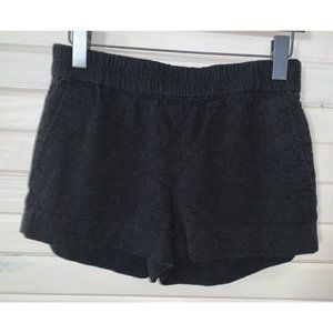 J Crew Sz 4 Black Jacquard Embossed Pull-on Boardwalk Shorts Front Pockets EUC